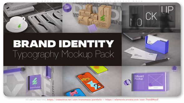 Brand Identity Typography Mockup Pack - VideoHive 57678847