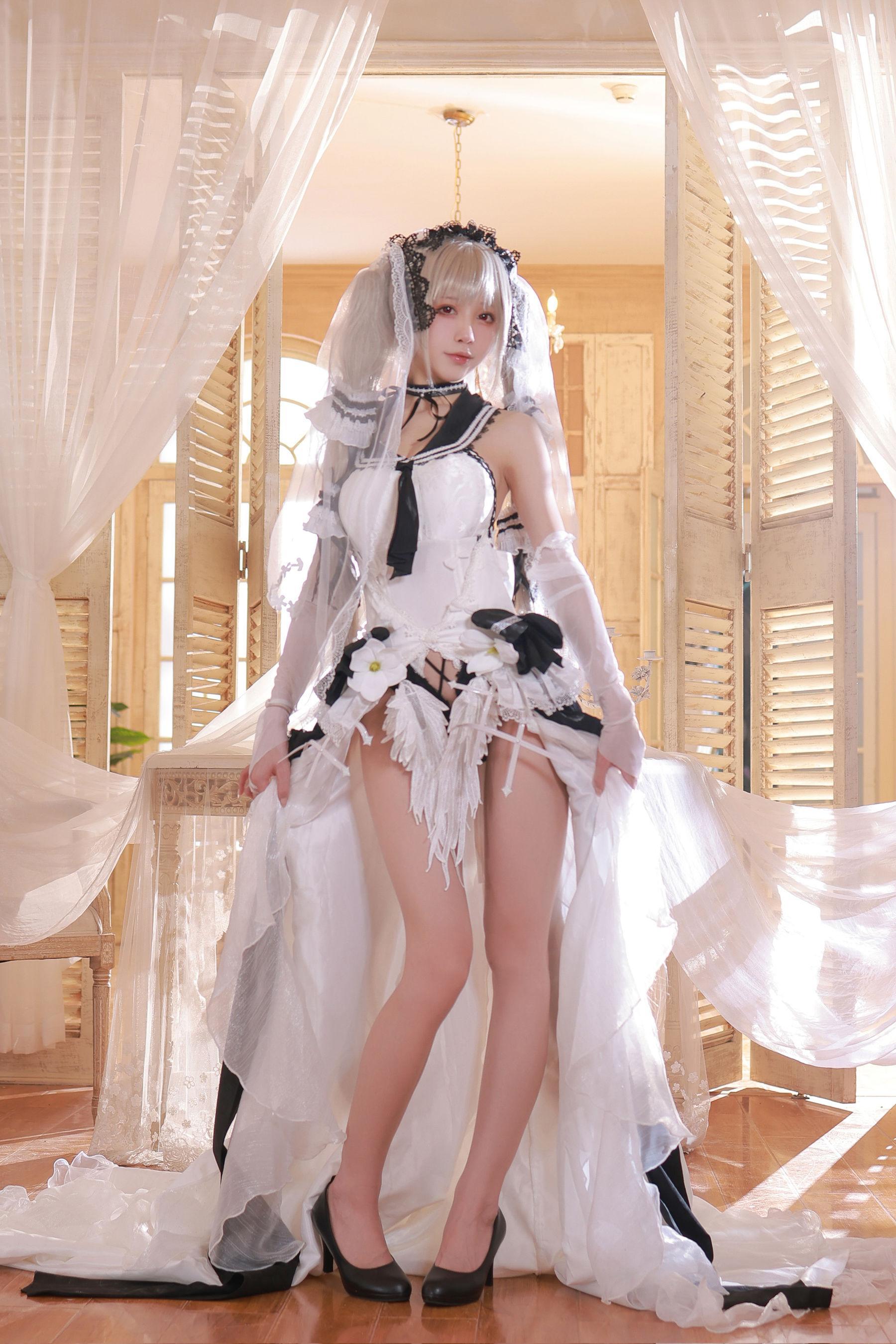 [网红COSER写真] 水淼aqua – 碧蓝航线 可畏 婚纱(17)