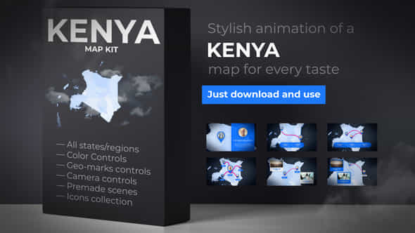 Kenya Map - - VideoHive 35136190