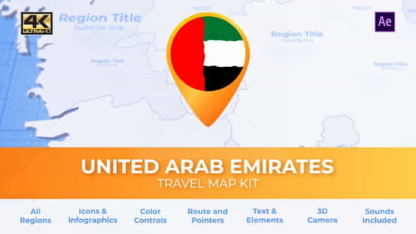 United Arab Emirates Map - - VideoHive 29973922