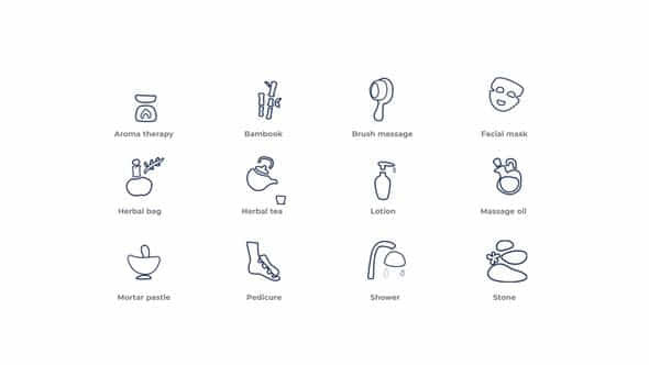 Spa Outline Icons - VideoHive 49818777