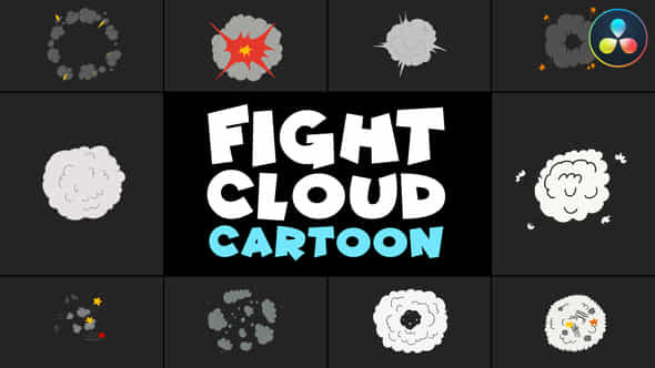 Fight Cloud Cartoon Davinci Resolve - VideoHive 50975454