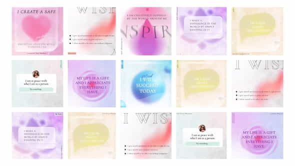 Affirmations phrases post instagram - VideoHive 32527105