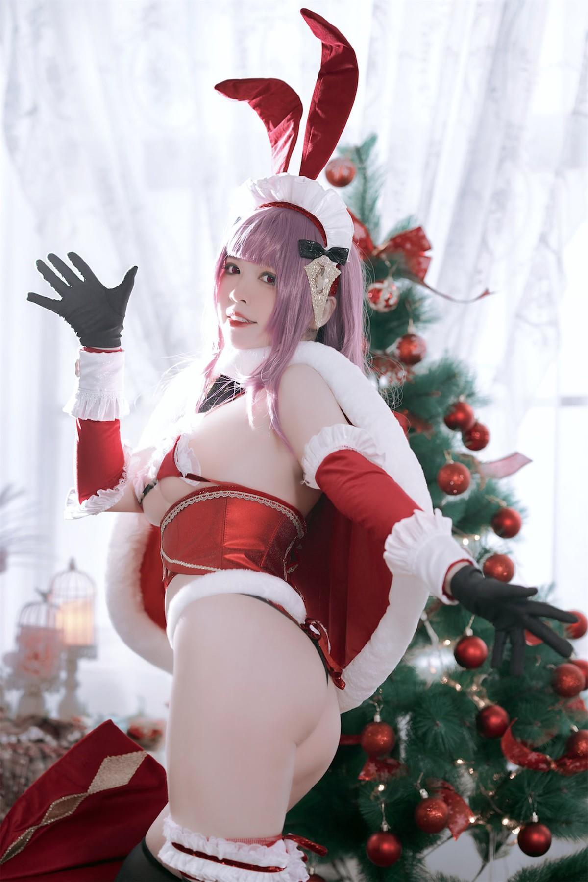 Cosplay 半半子 Christmas Bunny Aike(15)