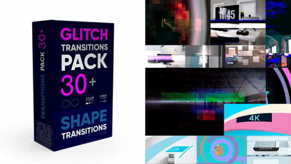 Glitch Transitions Pack 4K - VideoHive 33988707