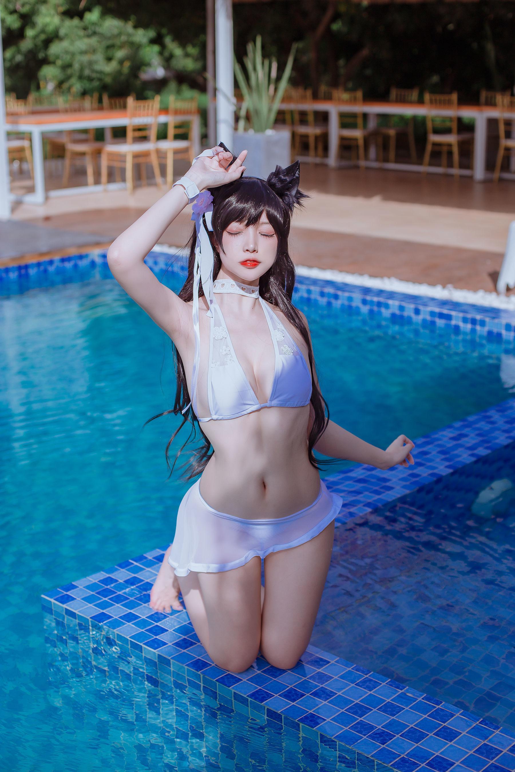 [网红COSER] 二佐Nisa – 犬之眷之碧蓝爱宕 泳装 写真集(5)