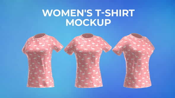 Woman T-Shirt Mockup TemplateAnimated Mockup - VideoHive 37595552
