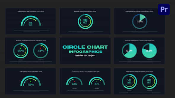 Infographics Circle Chart Mogrt - VideoHive 50269213