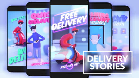 Food Delivery Instagram Stories - VideoHive 26599954