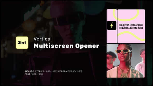 Vertical Multiscreen Opener - VideoHive 57642380