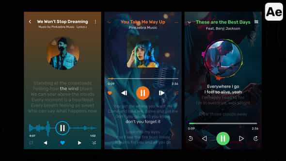 Music Players With Lyric And Visualizer - VideoHive 52766408