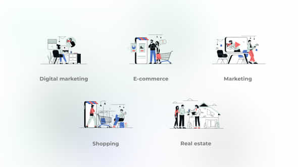 Shopping - Line - VideoHive 40367559