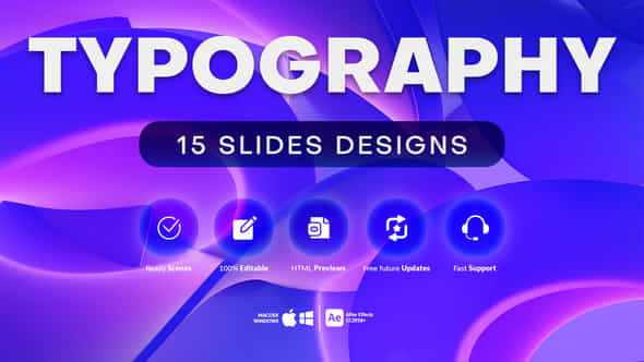 15 Typography Slides - VideoHive 46566320