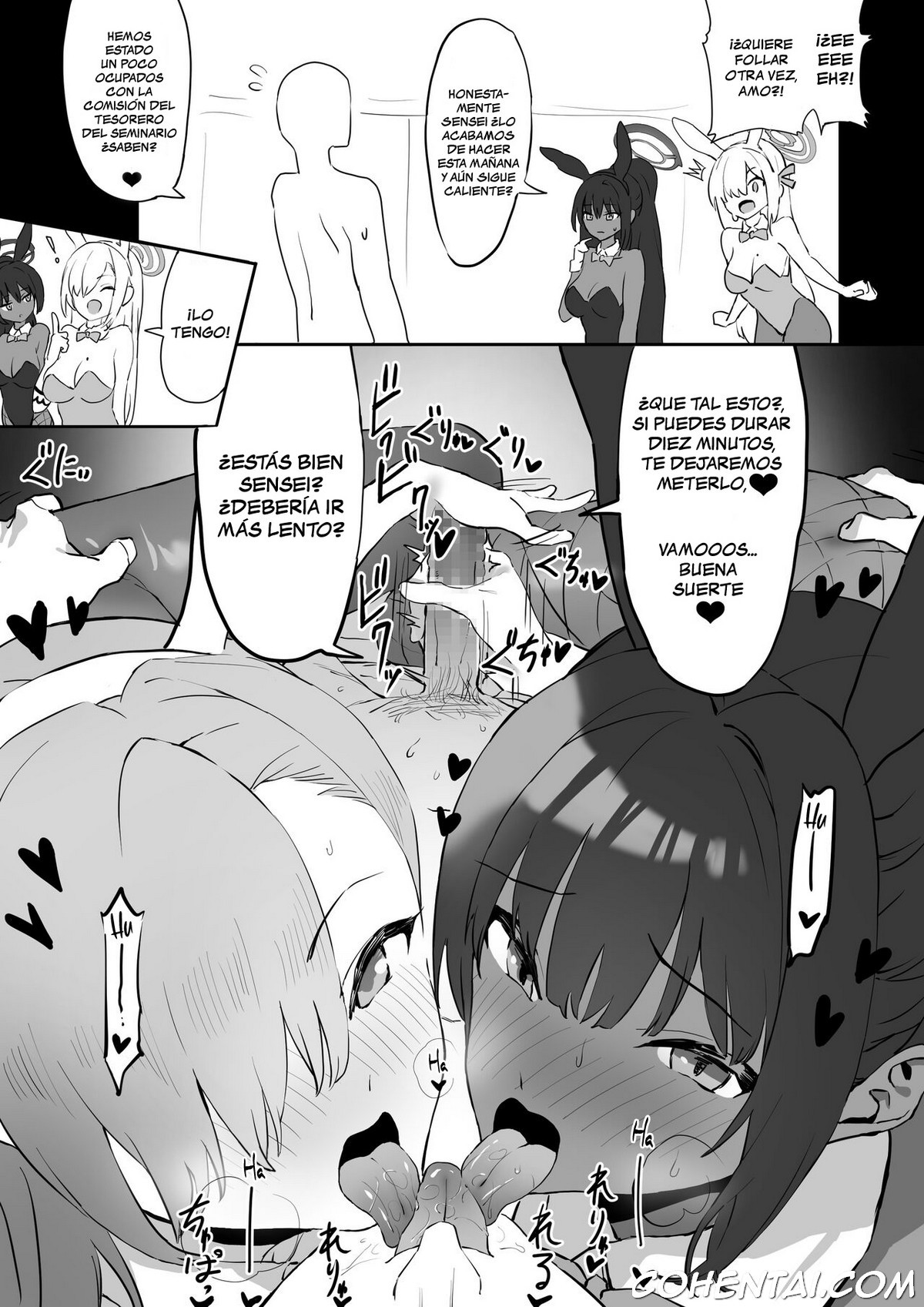 Asuna to Karin no Gohoushi (Blue Archive) xxx comics manga porno doujin hentai español sexo 