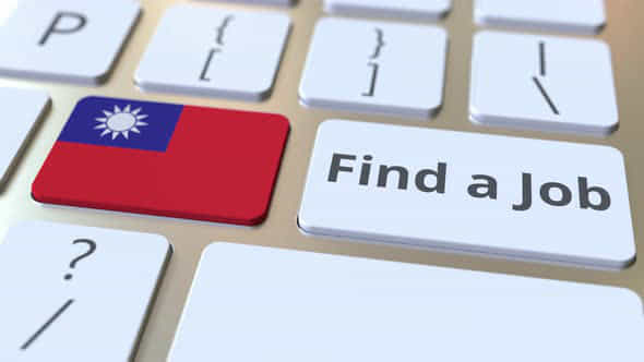 Find A Job Text And Flag Of Taiwan On The Buttons - VideoHive 33039155