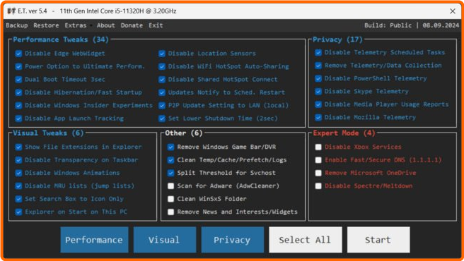 ET Optimizer 5.5.1