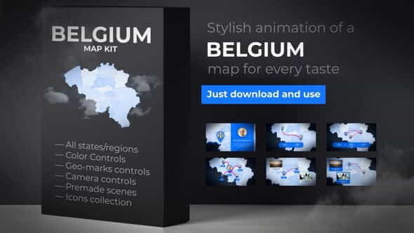 Belgium Map - Kingdom of - VideoHive 24231052