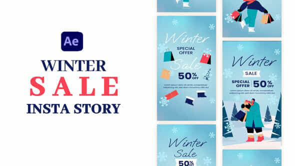 Winter Shopping Instagram Stories - VideoHive 55606353