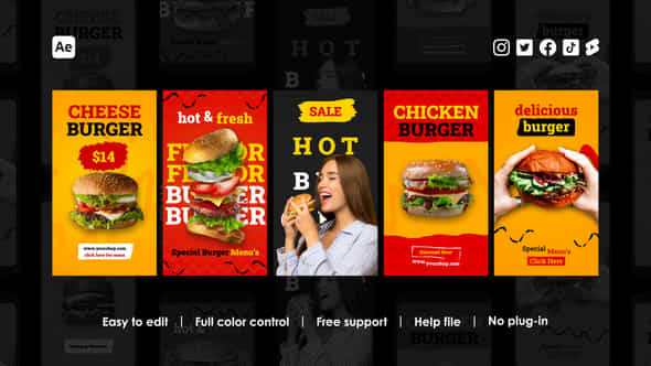 Burger Instagram Reels - VideoHive 40821372