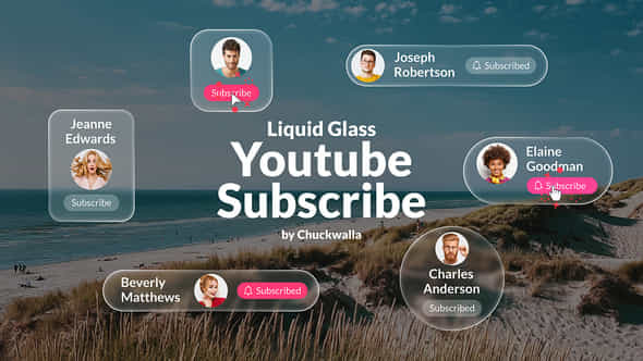 Liquid Glass Youtube Subscribe - VideoHive 58904306