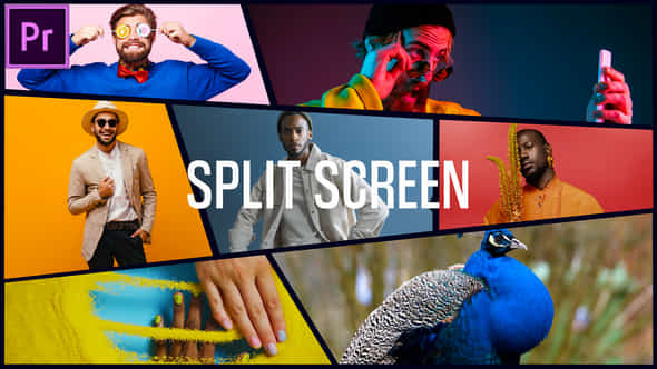 Stylish Split Screen Intro Opener Multiscreen Slideshow Mogrt For Premier Pro - VideoHive 50292857