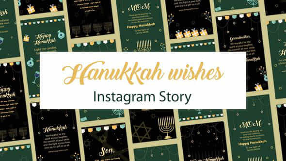 Hanukkah wishes Instagram - VideoHive 35120008