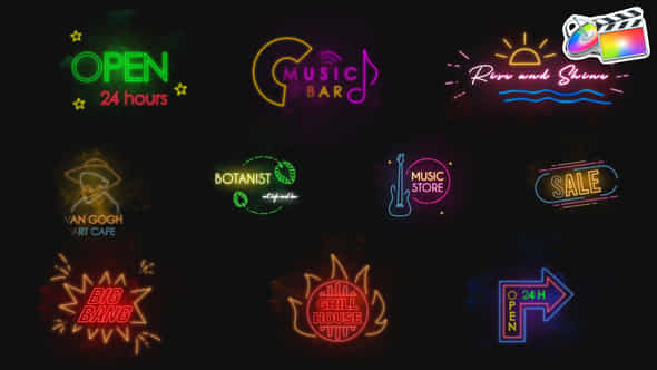 Neon Titles for - VideoHive 39100859