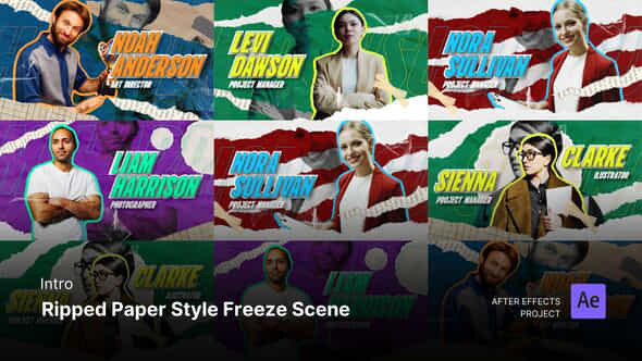 Intro Ripped Paper Style Freeze Scene After Effects Template - VideoHive 57990931