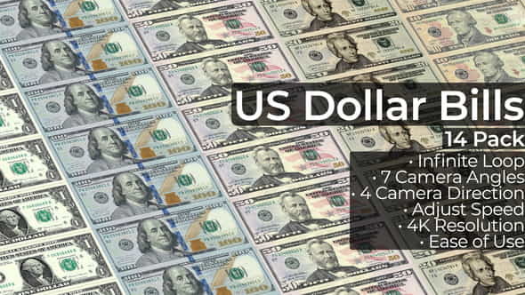 US Dollar Bills - 14 - VideoHive 33912561