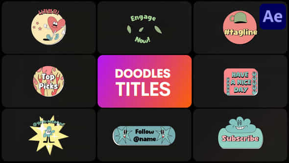Doodles Titles After Effects - VideoHive 58342170