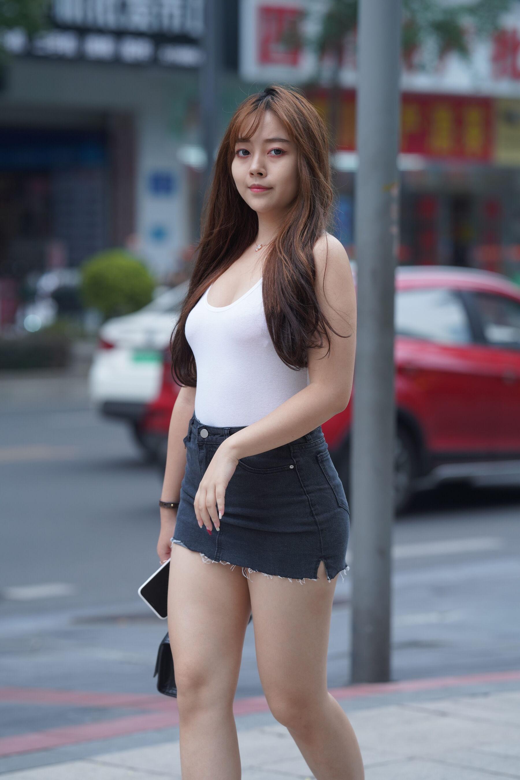 街拍 透明高跟热裤美女(365)