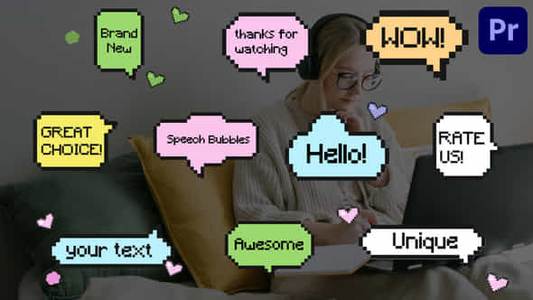 Pixel Speech Bubbles - VideoHive 48381972