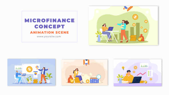 Flat 2D Design Financial Growth Analytics Animation Scene - VideoHive 49459750