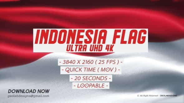 Indonesia Flag - Ultra UHD - VideoHive 27554624