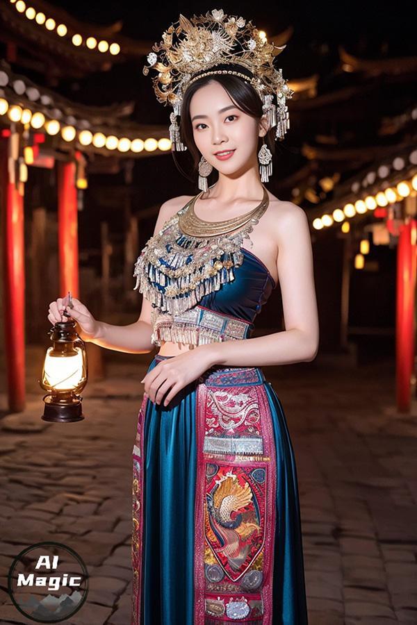 AI魔法秀之盛装的苗族美女唯美图集美翻天(18)