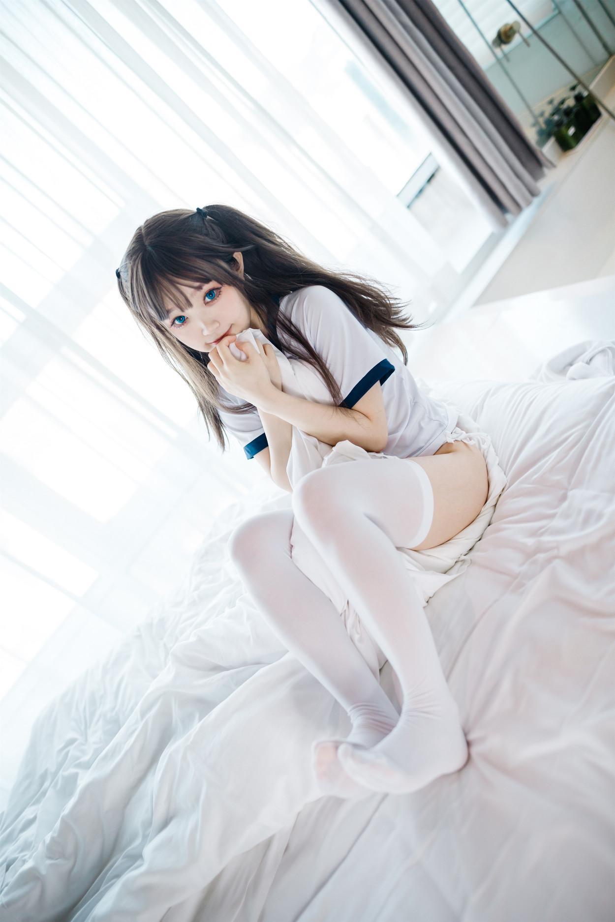 Cosplay 神沢永莉 半双马尾体操服大腿袜(38)