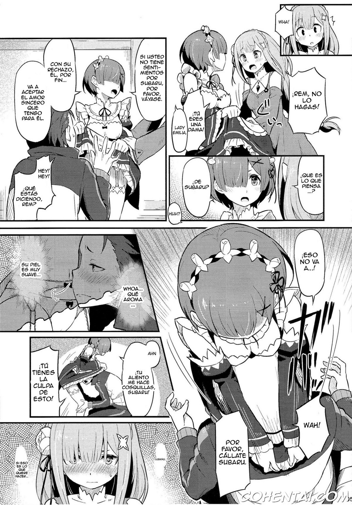 Rem no Emilia Kuttsuke Daisakusen (Re:Zero kara Hajimeru Isekai Seikatsu) xxx comics manga porno doujin hentai español sexo 