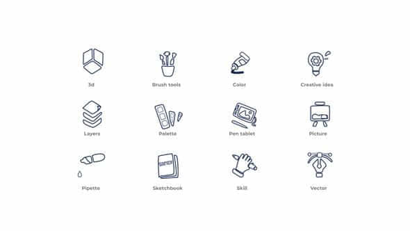 Designer Outline Icons - VideoHive 49817758