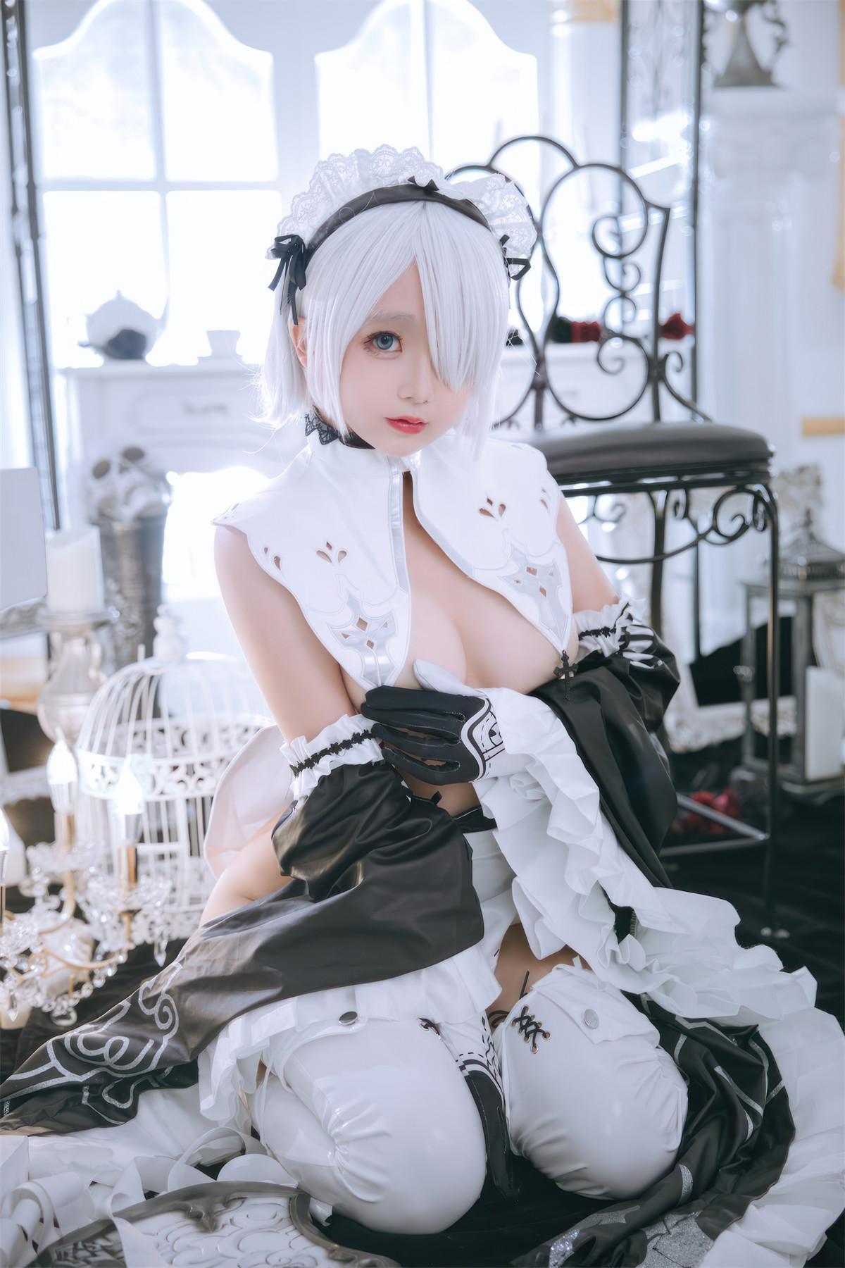 Cosplay Rinaijiao日奈娇 2B奶盖女仆 Set.02(5)