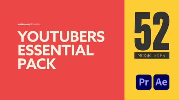 Youtubers Essential Pack | MOGRT - VideoHive 31347358