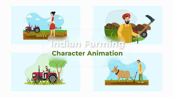 Indian Farming Character - VideoHive 39691541
