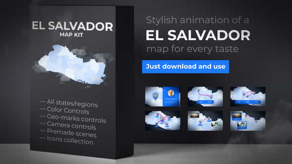 El Salvador Map - VideoHive 39886400