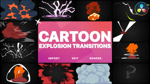 Cartoon Explosions Transitions - VideoHive 46760171