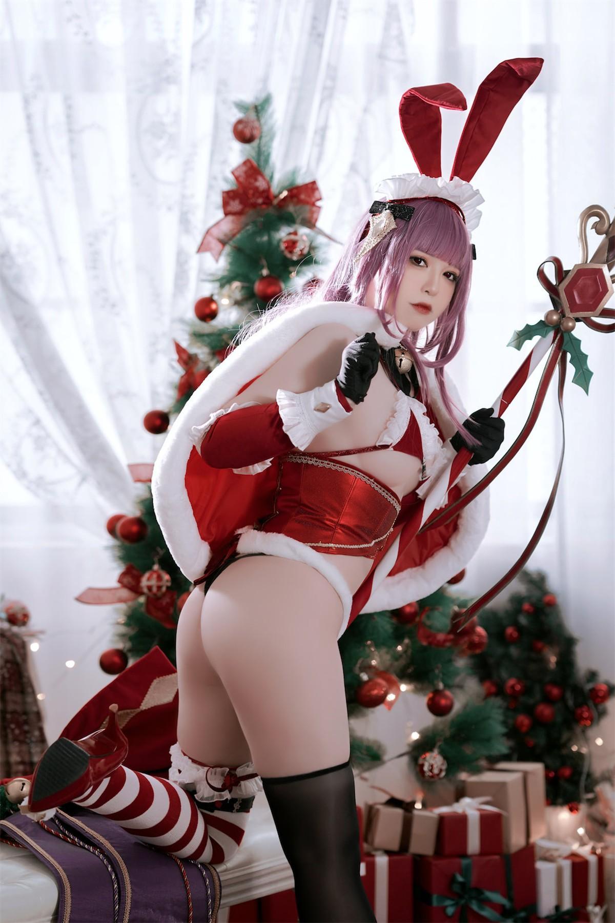 Cosplay 半半子 Christmas Bunny Aike(16)