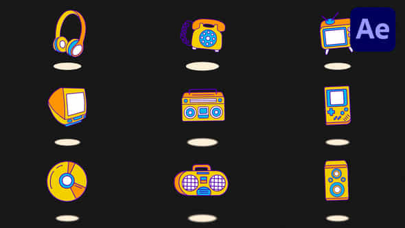 Hand Drawn Retro Elements Ae - VideoHive 56487604