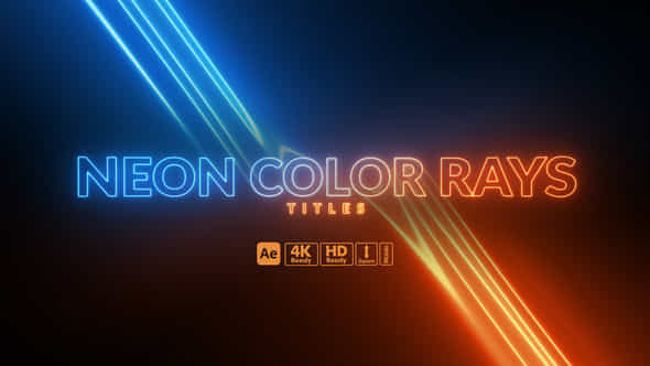 Neon Color Rays Titles - VideoHive 59484480