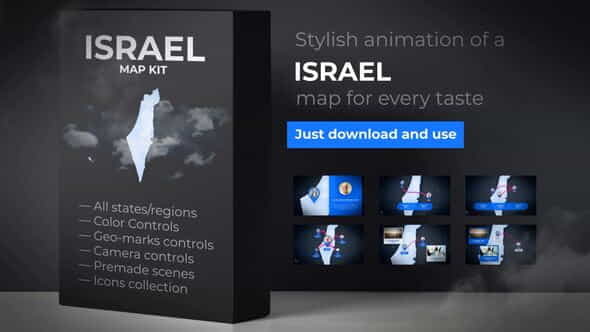 IsraelPalestinian Territories Map - VideoHive 24673149