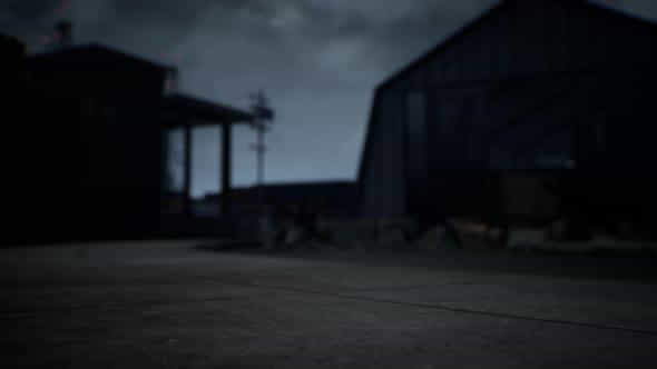 Industrial Zone In Dark Cloudy Weather - VideoHive 32344736