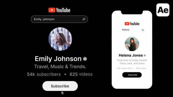 Youtube Search Bar Profile Result - VideoHive 54186638