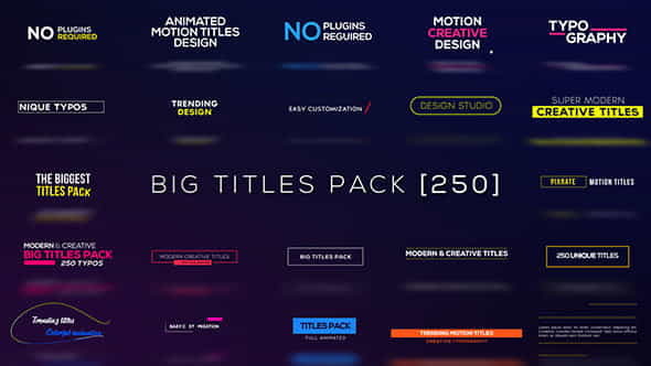 Big Titles Pack [250 - VideoHive 14753815
